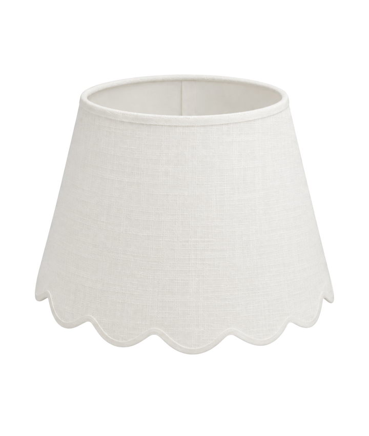 Medium/Large Scalloped White Linen Shade