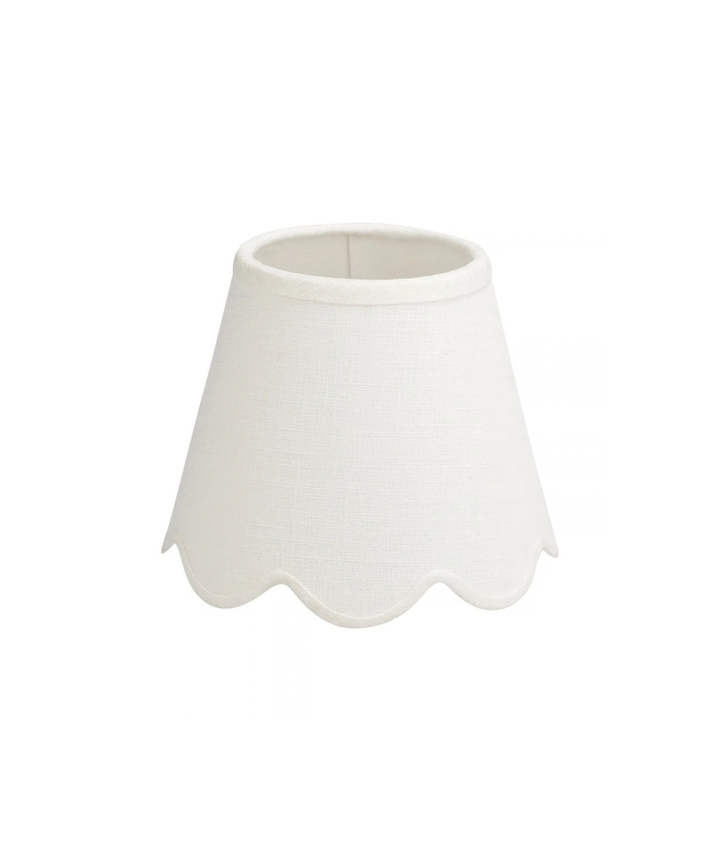 Wall Light Scalloped White Linen Shade
