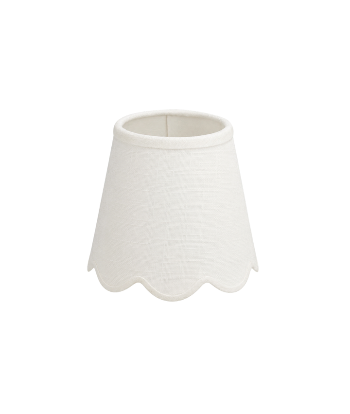 Petite Wall Light Scalloped White Linen Shade