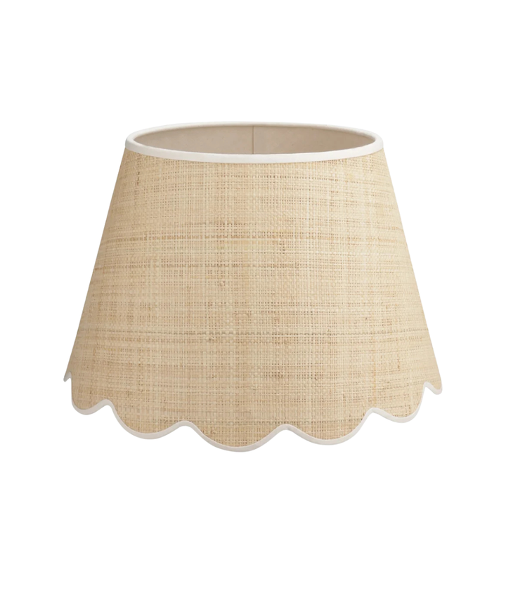 Small Medium Raffia Scalloped Shade