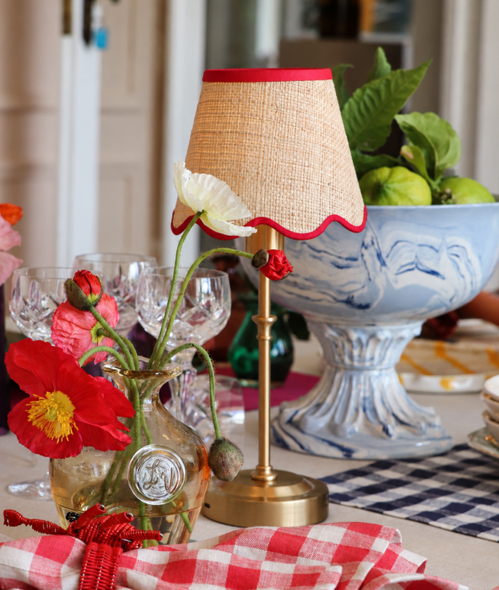 Petite Wall Light Raffia Scalloped Shade