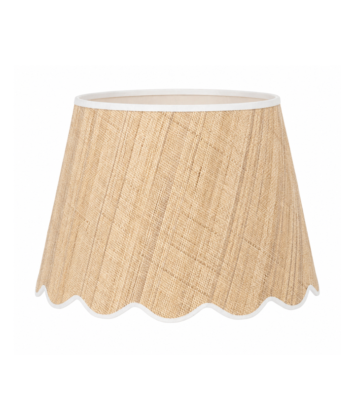 Small Medium Raffia Scallop Shade