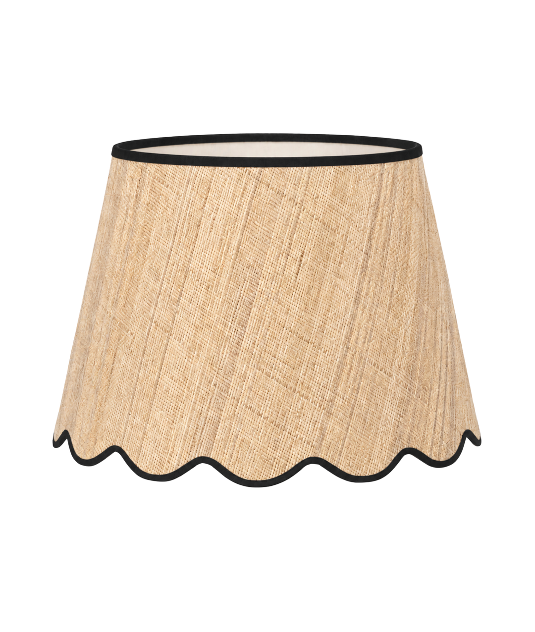 Small Medium Raffia Scallop Shade