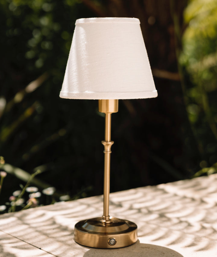 Petite Wall Light White Linen Shade