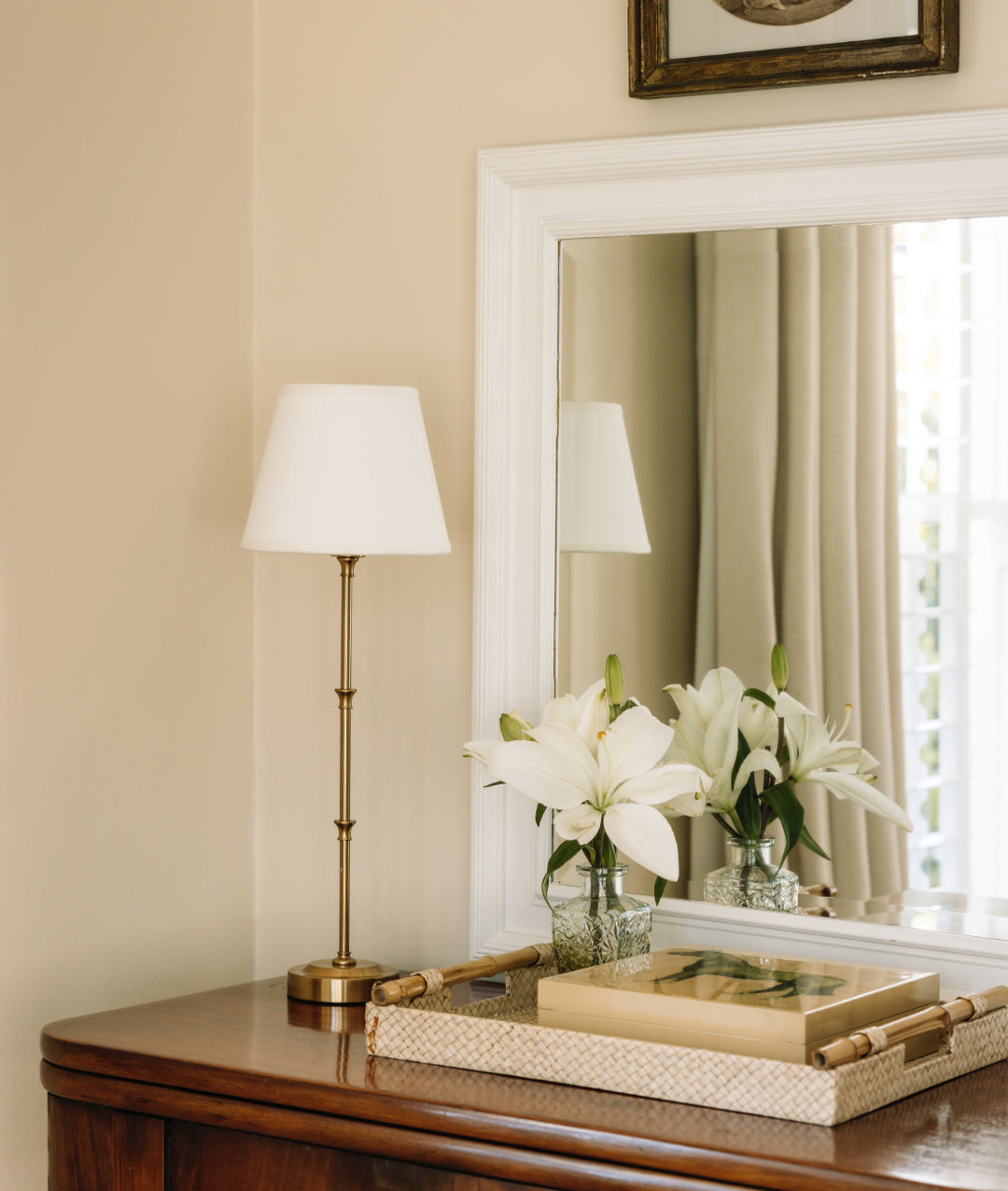 Wall Light White Linen Shade