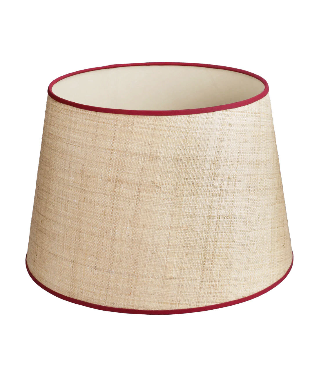 Raffia Lamp Shade - Maroon Trim