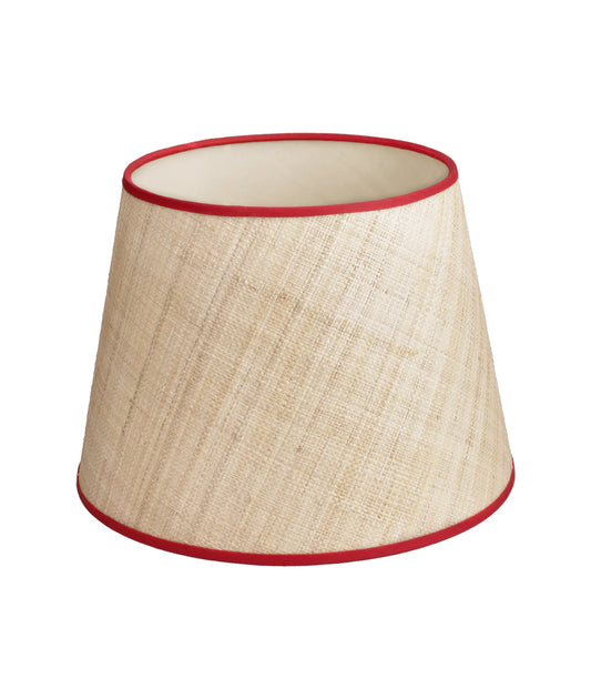 Raffia Lamp Shade - Red Trim