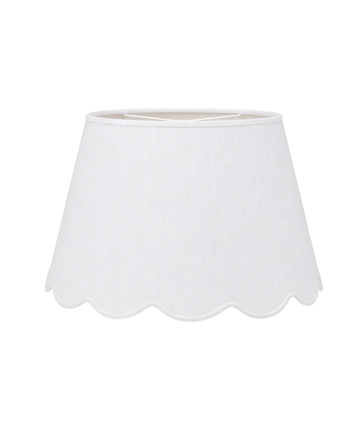 Medium/Large Scalloped White Linen Shade