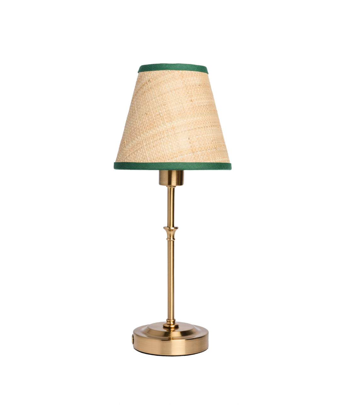 Raffia Lamp Shade - Green Trim