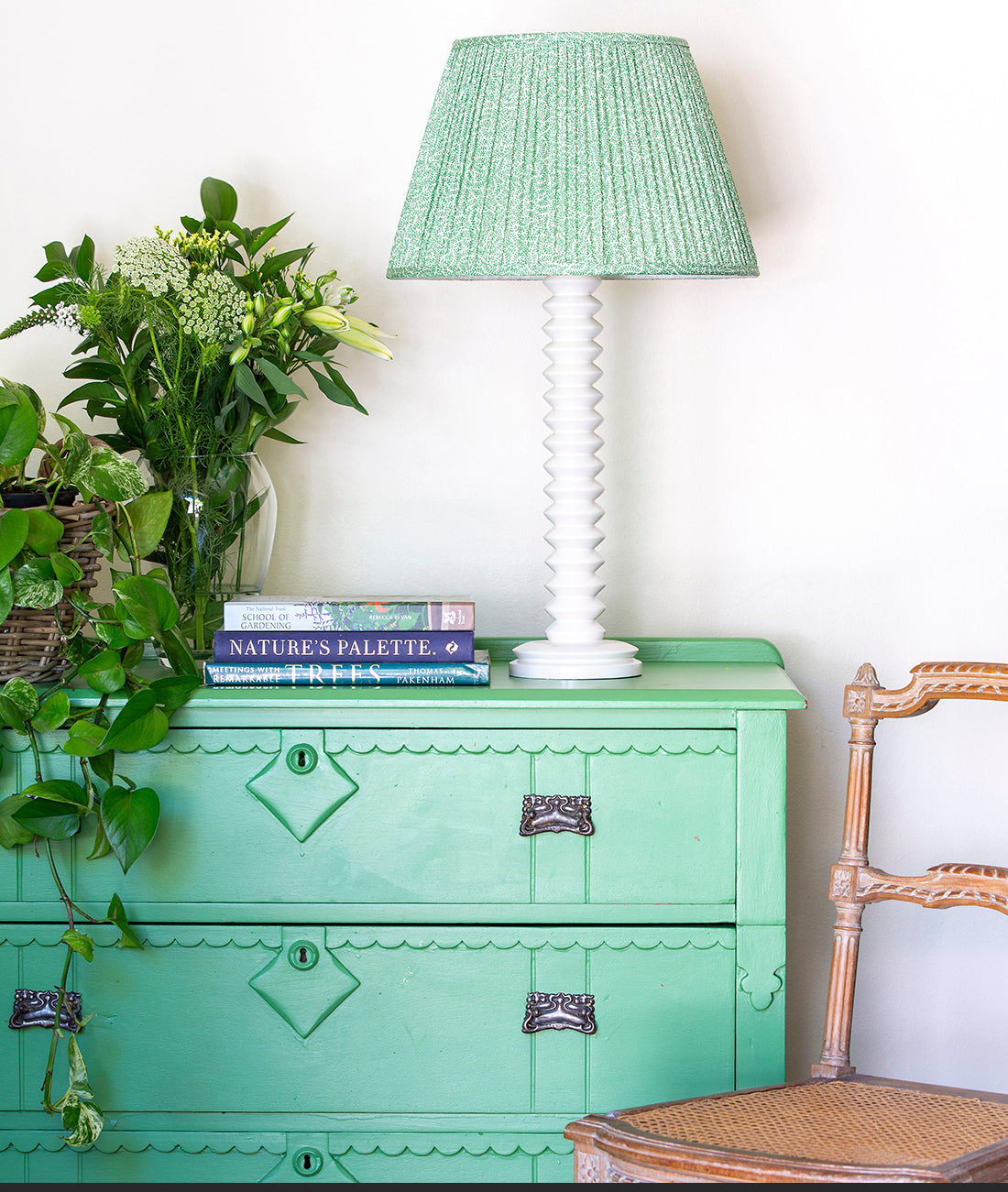 Green Fern Gathered Shade