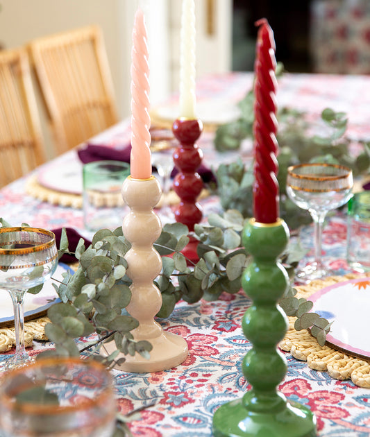 A Pair of Bobbin Candlesticks