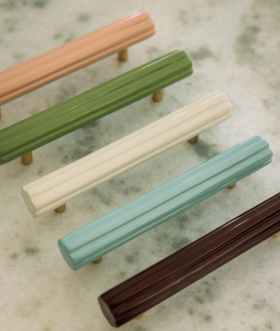 Fluted Pull Handle, Pale Blue