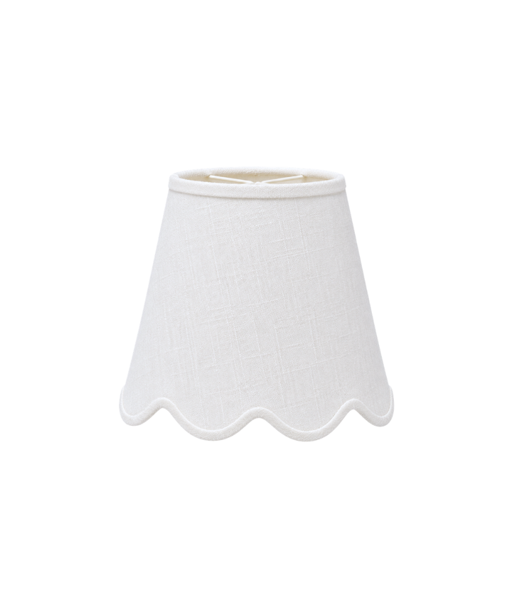 Wall Light Scalloped White Linen Shade