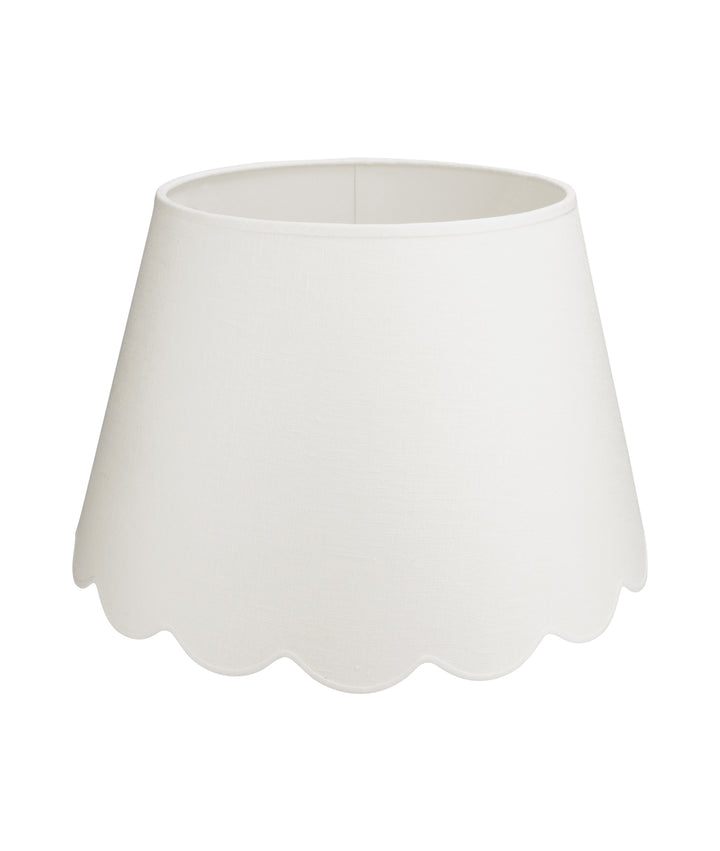 Medium/Large Scalloped White Linen Shade