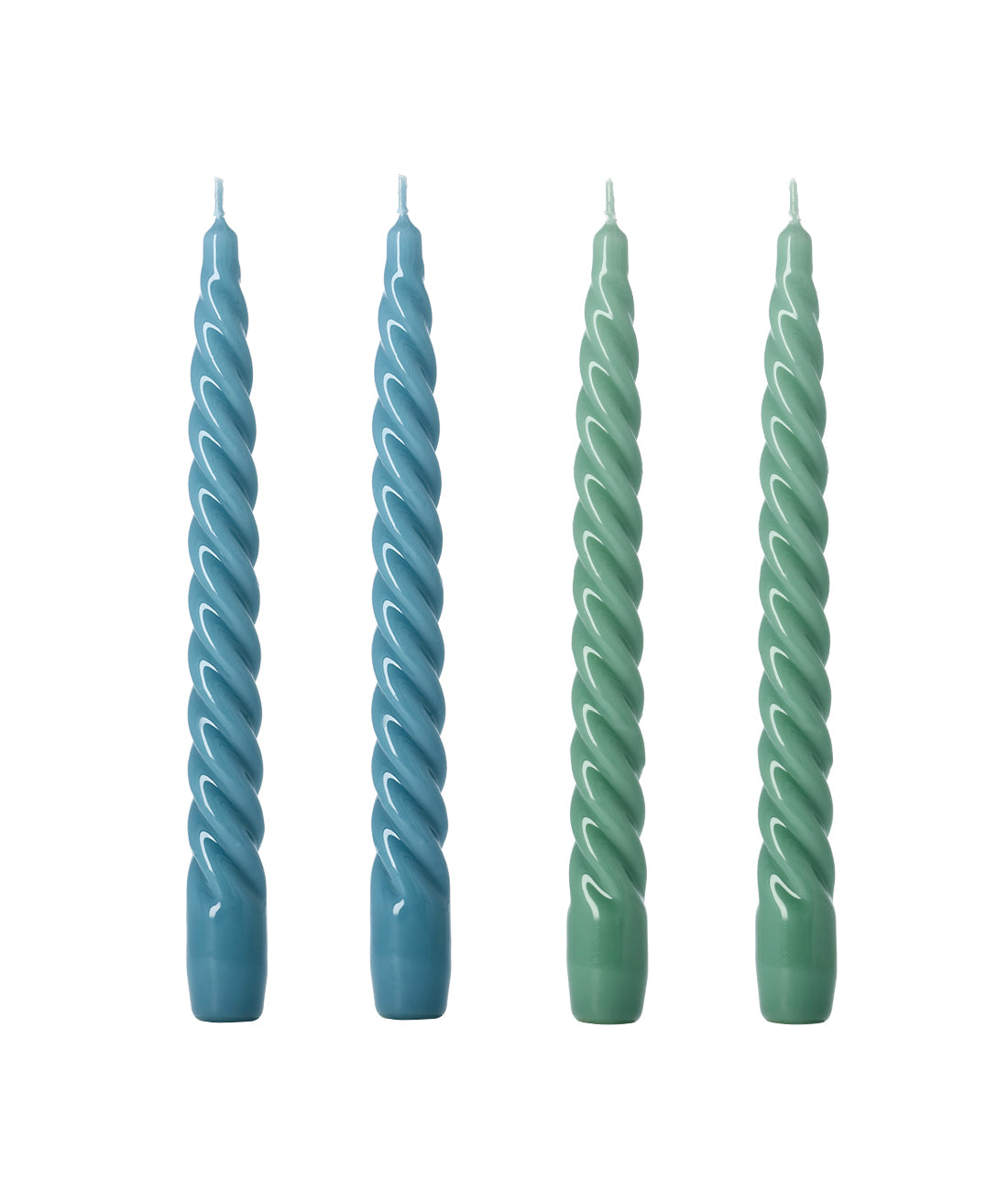 Set of 4 Lacquered Twist Candles