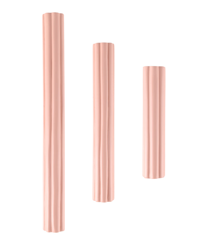 Fluted Pull Handle, Pale Pink