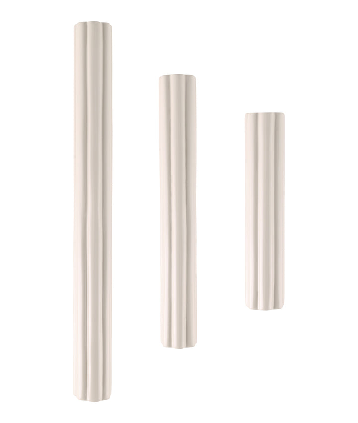 Fluted Pull Handle, Milky White