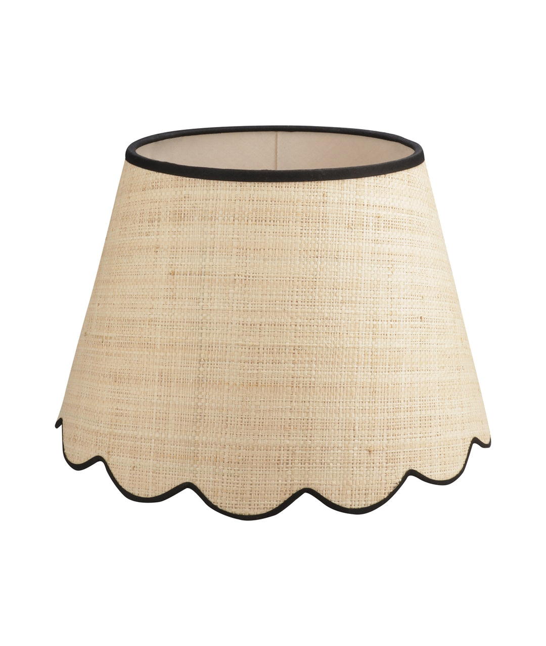 Small Medium Raffia Scalloped Shade