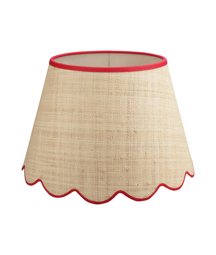 Small Medium Raffia Scalloped Shade