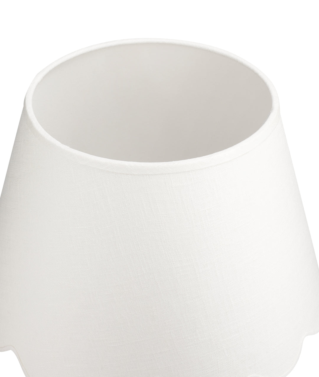 Small Medium Scalloped White Linen Shade