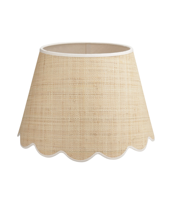 Small Medium Raffia Scalloped Shade