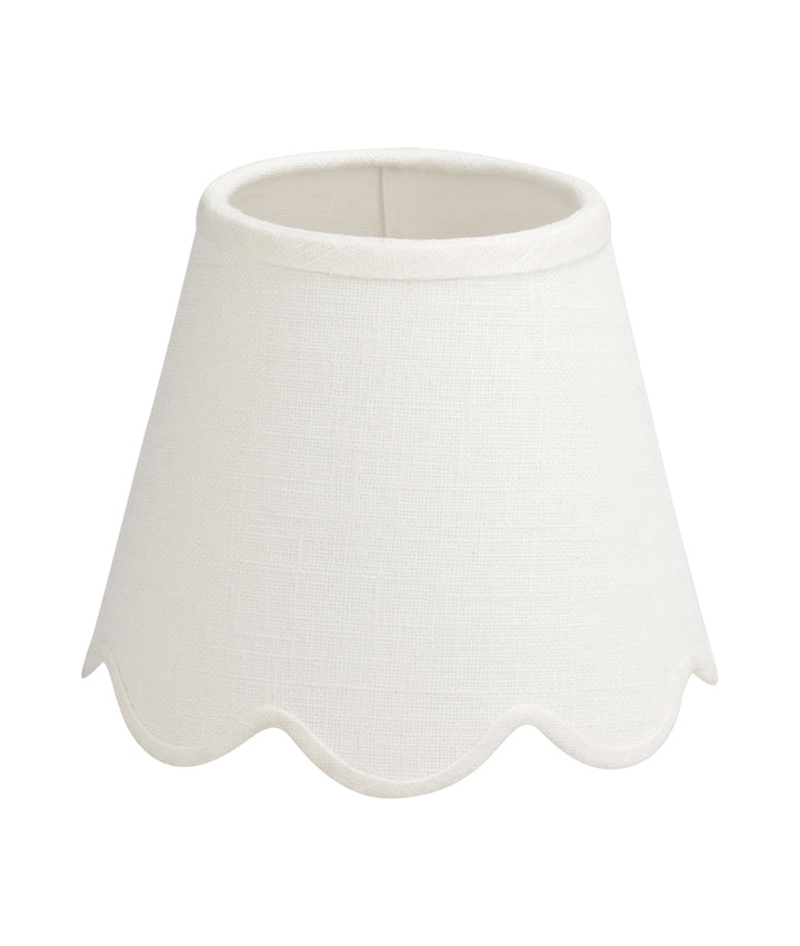 Wall Light Scalloped White Linen Shade