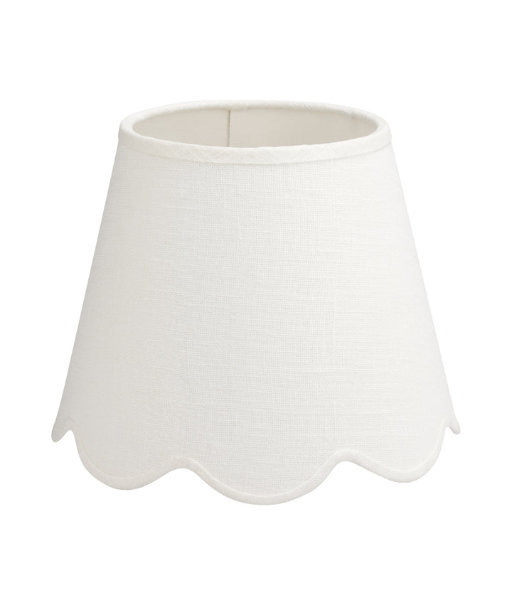 Petite Wall Light Scalloped White Linen Shade